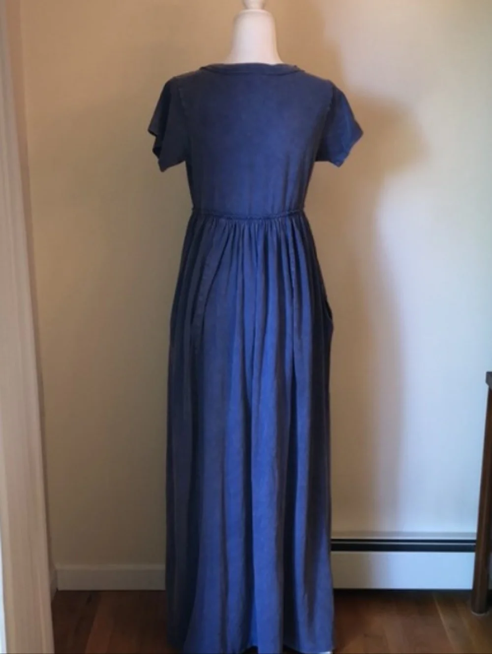 Free People Carissa Blue Tee Maxi Dress Medium